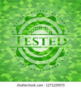 Tested green mosaic emblem
