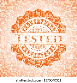Tested orange mosaic emblem