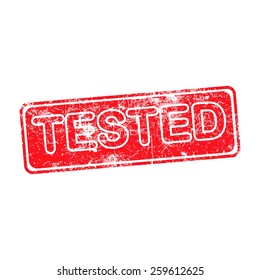 tested red grunge rubber stamp vector illustration