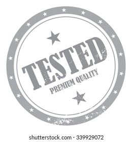 Tested. Retro Badge & Stamp. Quality Design. Vector illustration