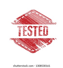 Tested rubber stamp