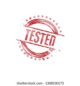 Tested rubber stamp