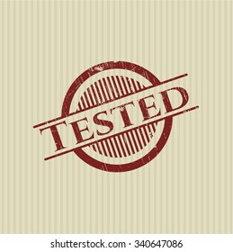 Tested rubber stamp with grunge texture