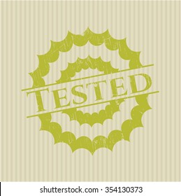 Tested rubber stamp with grunge texture
