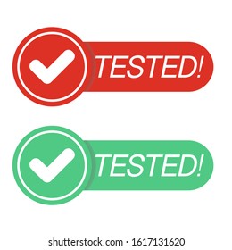 Tested Stamp. Sign. Seal tested sign green and red vector illustration