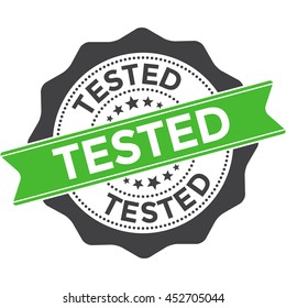 Tested Stamp Vector Seal Isolated on a White Background