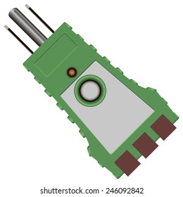 Tester with fixed state and integrity control circuits. Vector illustration.