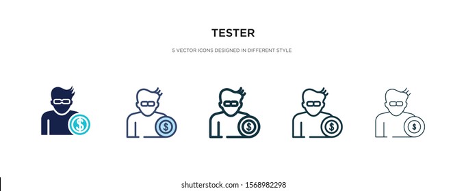 tester icon in different style vector illustration. two colored and black tester vector icons designed in filled, outline, line and stroke style can be used for web, mobile, ui