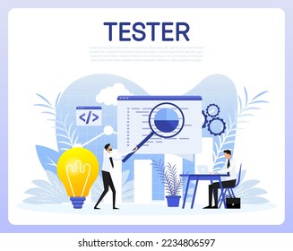 Tester Menschen, großartiges Design für jeden Zweck. Flacher Vektor.