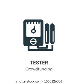 Tester vector icon on white background. Flat vector tester icon symbol sign from modern crowdfunding collection for mobile concept and web apps design.