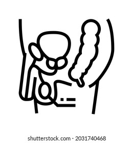 testes endocrinology line icon vector. testes endocrinology sign. isolated contour symbol black illustration