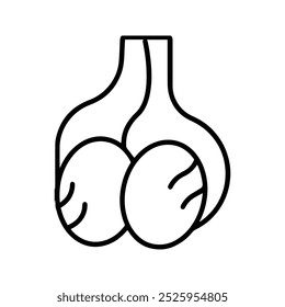 Ícone de testículo. Anatomia dos órgãos reprodutores masculinos. Anatomia do sistema reprodutor humano.