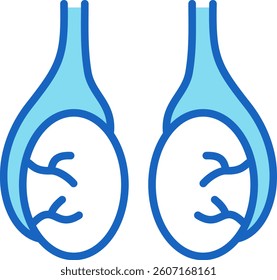 Testicles Icon Blue Vector Illustration