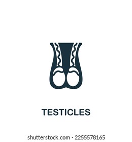 Testicles icon. Monochrome simple sign from anatomy collection. Testicles icon for logo, templates, web design and infographics.