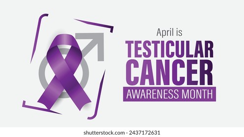 Testicular cancer awareness month campaign banner. Observed in April. Male reproductive health issue.