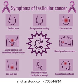 Testicular Cancer Symptoms Infographics. 