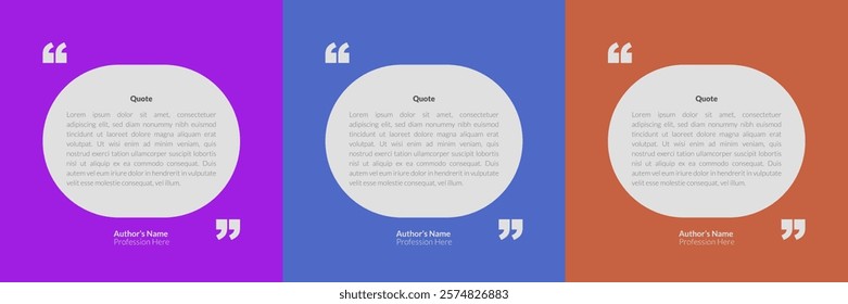 Testimonial banner, quote, infographic. Social media post template designs for quotes. Quotation for client. Review template.  Empty speech bubbles, quote bubbles and text box. Vector Illustration