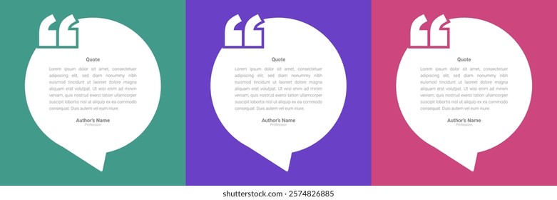 Testimonial banner, quote, infographic. Social media post template designs for quotes. Quotation for client. Review template.  Empty speech bubbles, quote bubbles and text box. Vector Illustration