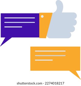 Testimonial business management icon with orange purple outline style. comment, feedback, business, chat, testimonial, opinion, service. Vector Illustration