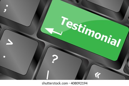 Testimonial button on keyboard key. Keyboard keys icon button vector. keyboard keys, keyboard button, keyboard icon