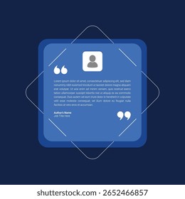 Testimonial or client review quote in chat bubble design. Editable testimonial banner for social media post, feedback, recommendation, and customer review infographic template. Minimal and creative.