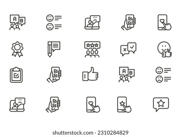 Testimonial, Customer Feedback and User Experience related icon set
