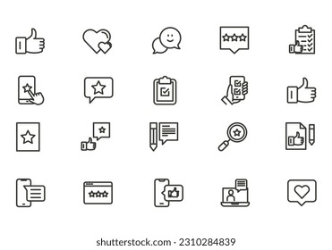 Testimonial, Customer Feedback and User Experience related icon set
