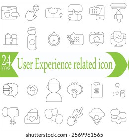 Testimonial, Customer Feedback and User Experience related icon set - Editable stroke, Pixel perfect