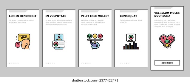 testimonial customer review onboarding mobile vector. feedback opinion, comment online, bubble service, concept business, client survey testimonial customer review Illustration