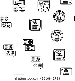 testimonial customer review vector seamless pattern thin line illustration