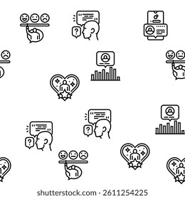 testimonial customer review vector seamless pattern thin line illustration