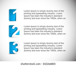 Testimonial Design template numbered banners.