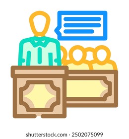 testimonial evidence crime color icon vector. testimonial evidence crime sign. isolated symbol illustration
