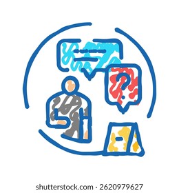 evidência testemunhal crime doodle ícone esboço vetor. evidência testemunhal crime sinal. símbolo isolado ilustração