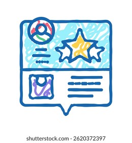 comentário de testemunho ícone doodle esboço vetor. sinal de feedback de testemunho. ilustração símbolo isolado