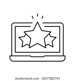 testimonial feedback line icon vector. testimonial feedback sign. isolated contour symbol black illustration