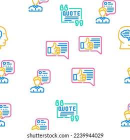 testimonial feedback quote vector seamless pattern thin line illustration