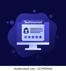 ilustración del vector de testimonios y retroalimentación