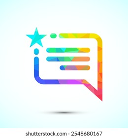 Icono de testimonio, icono de cita, signo de comilla estilo poli bajo