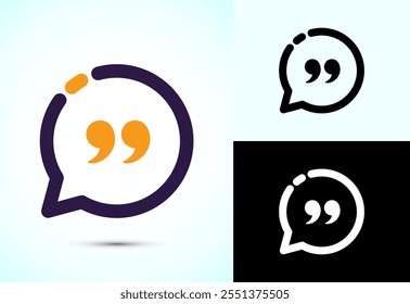 Testimonial icon, Quote icon, Quotation mark sign