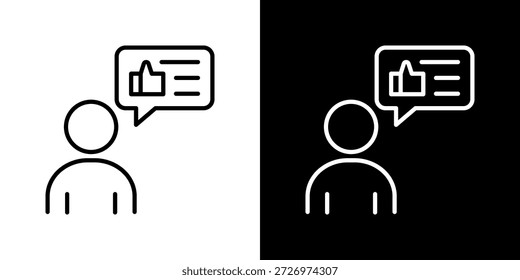 Conjunto de iconos testimoniales. Diseño De Línea Limpia Con Versiones Claras Y Oscuras Para Un Uso Versátil.