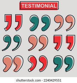 Testimonial icon sets for feedback vector illustration. Editable vector and color.  