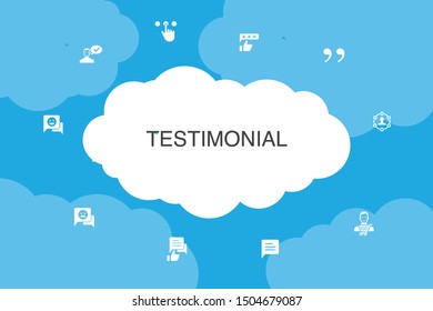 testimonial Infographic cloud design template.feedback, recommendation, review, comment simple icons