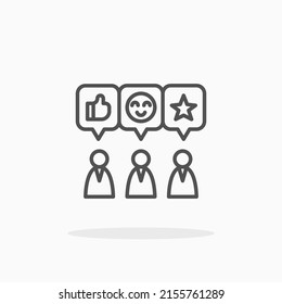 Icono de línea de testimonio. Actrazo editable y píxel perfecto. Se puede usar para productos digitales, presentación, diseño de impresión y más.