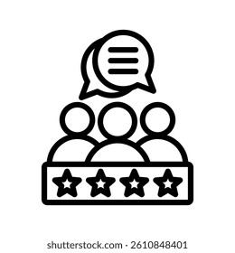 Testimonial Line Vector Illustration On White Background.
