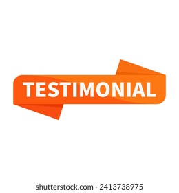 Testimonial Orange Ribbon Rectangle Shape For Warranty Guarantee Promotion Business Marketing Social Media
