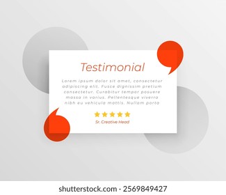 testimonial quote message white template for social media post vector