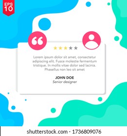 Testimonial or quotes template with text placeholder for websites. Suitable for web and mobile app isolated on background, illustration template design and creative presentation. Vector