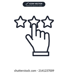 testimonial rating icon symbol template for graphic and web design collection logo vector illustration