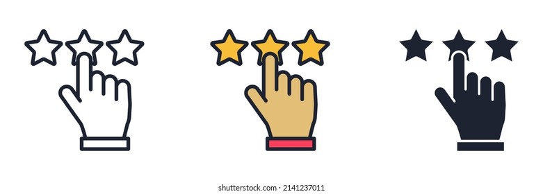 testimonial rating icon symbol template for graphic and web design collection logo vector illustration